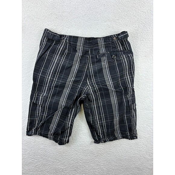 Nike Athletic Dept Plaid Cargo Shorts Men's Size Small Black Drawstring Button - Picture 9 of 12